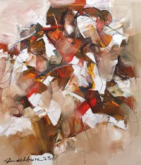 Mashkoor Raza, 24 x 30 Inch, Oil on Canvas, Abstract Painting, AC-MR-598